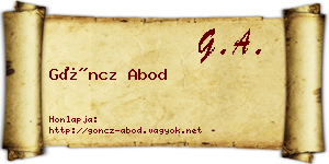 Göncz Abod névjegykártya